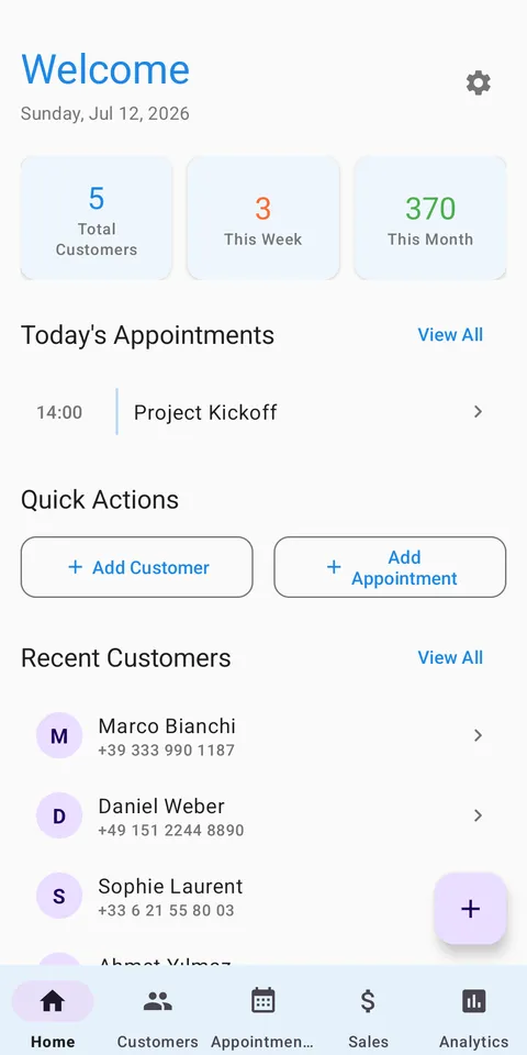 CRM: Customer & Sales Tracker